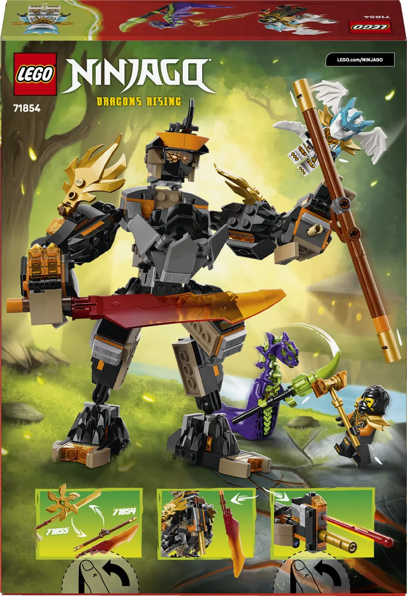 Конструктор LEGO Ninjago Робот Коула для місії і Дракон Зейн