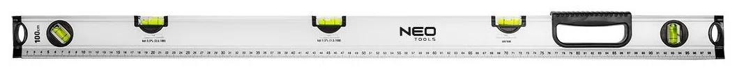 Рівень Neo Tools, 100 см, 5 бульбашок, алюмінієвий.