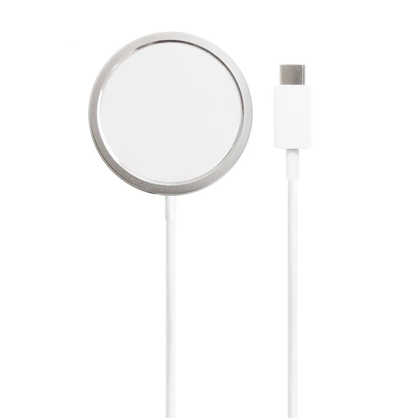 Бездротовий зарядний пристрій MagSafe для Apple 15W метал пластик білий