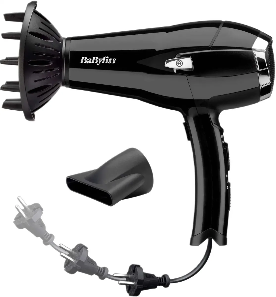 Фен Babyliss CordKeeper, 2000Вт, 3 скорости, ионизация, холодный обдув, автоматическая уборка шнура, черный