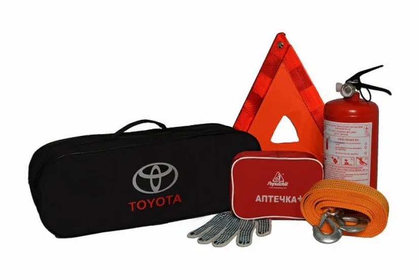 Набір автомобіліста Toyota 8 предметів чорний текстиль 4,5 м