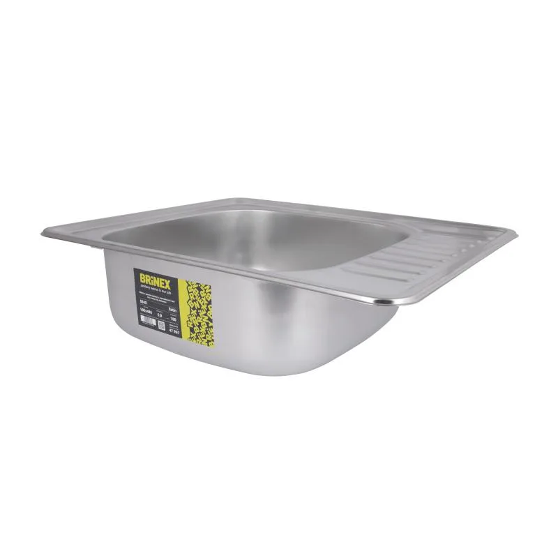 Кухонна мийка Brinex 5848 0,8 мм нержавіюча сталь 610х500х480 мм Satin