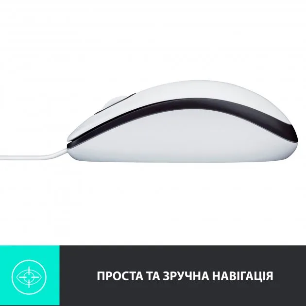 Миша Logitech оптична дротова середня біла USB 1000 dpi