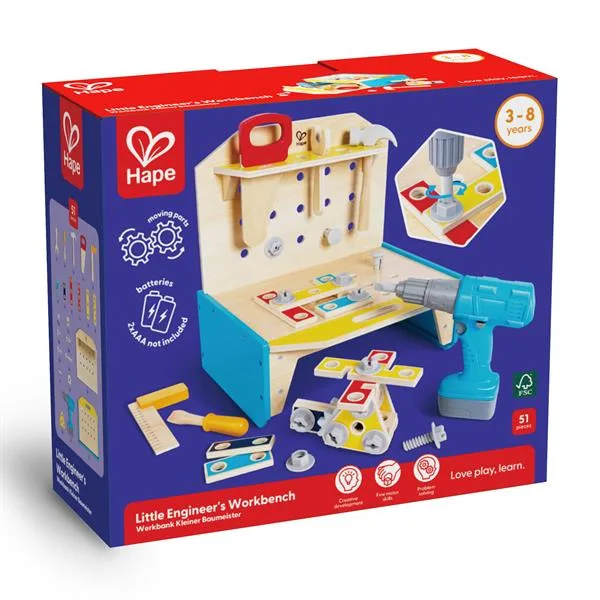 Игровой набор Hape Верстак деревянный 36х14х31 см разноцветный