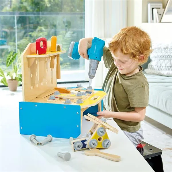 Игровой набор Hape Верстак деревянный 36х14х31 см разноцветный