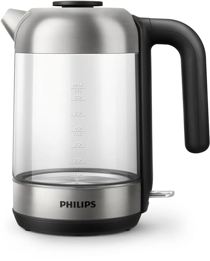 Электрический чайник Philips серии 5000, 17 литра, стеклянный, черный с серебристыми элементами