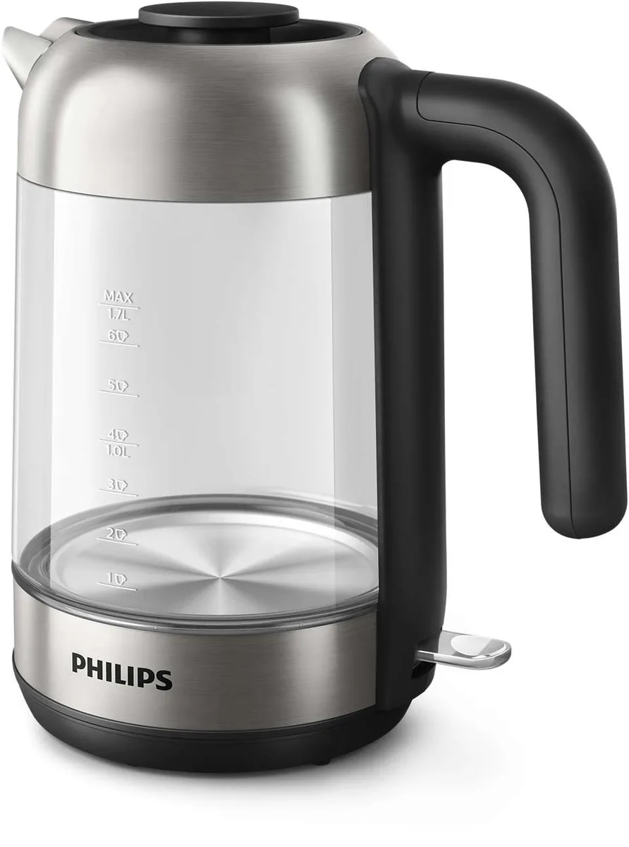 Электрический чайник Philips серии 5000, 17 литра, стеклянный, черный с серебристыми элементами