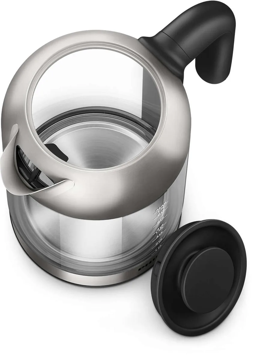 Электрический чайник Philips серии 5000, 17 литра, стеклянный, черный с серебристыми элементами