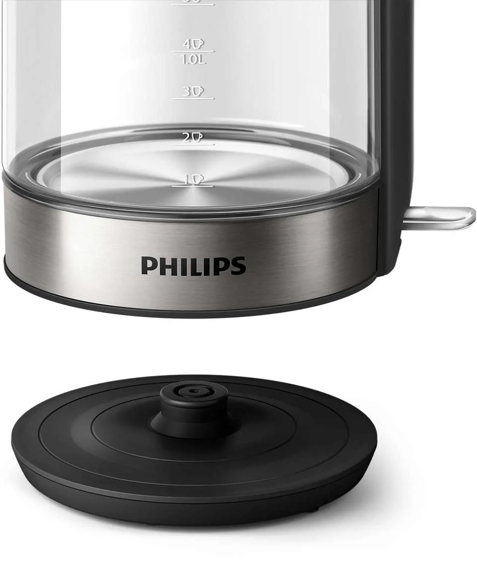Электрический чайник Philips серии 5000, 17 литра, стеклянный, черный с серебристыми элементами