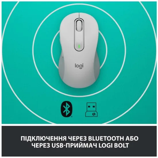 Бездротова миша Logitech оптична середня біла 2000 dpi Bluetooth
