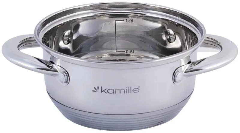 Каструля Kamille Millay 1.1 л з нержавіючої сталі з 7-шаровим дном для індукційних плит