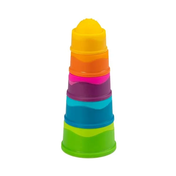 Пирамидка Fat Brain Toys силиконовая 26 см разноцветная