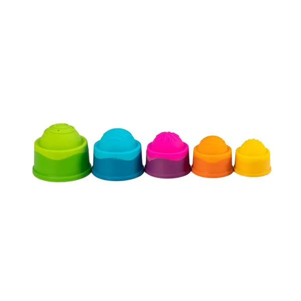Пирамидка Fat Brain Toys силиконовая 26 см разноцветная