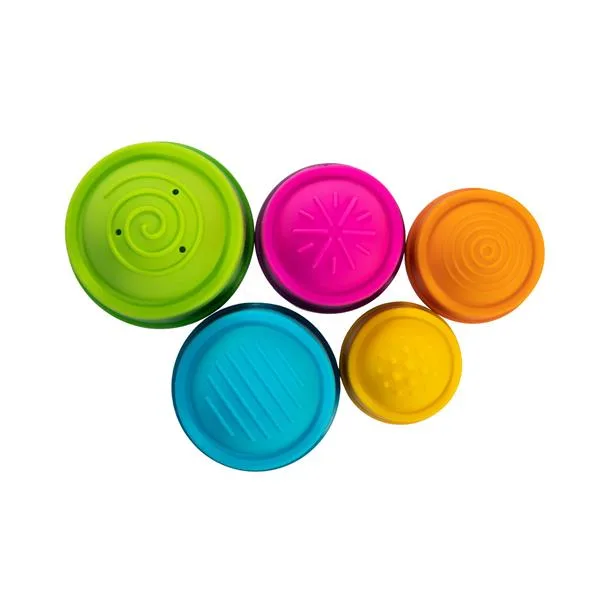 Пирамидка Fat Brain Toys силиконовая 26 см разноцветная