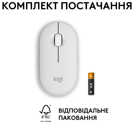 Миша Logitech оптична Bluetooth маленька біла