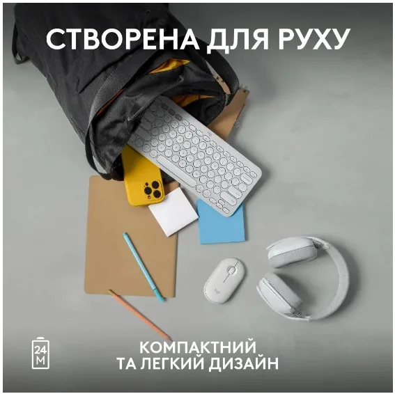 Миша Logitech оптична Bluetooth маленька біла