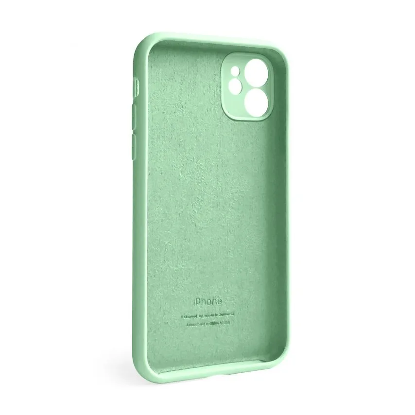 Чохол Silicone Case для Apple iPhone 11 силікон  закрита камера салатовий