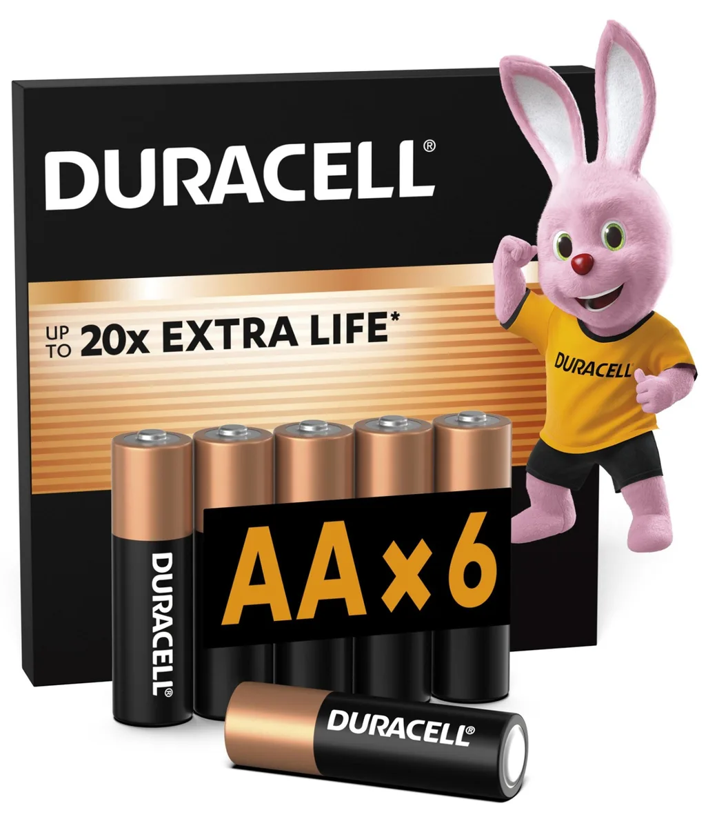 Лужні батарейки Duracell AA 6 шт 1.5V