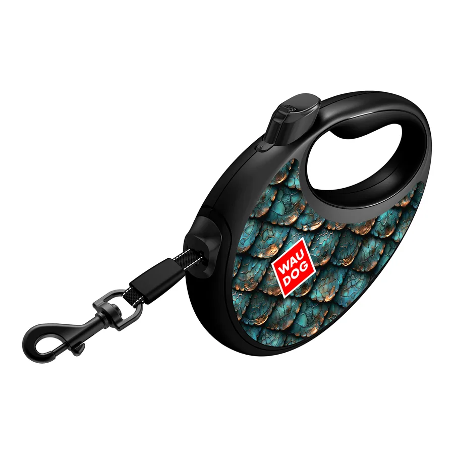 Повідець-рулетка WAUDOG R-leash L 500x12 мм Пластик Світловідбивна стрічка Луска