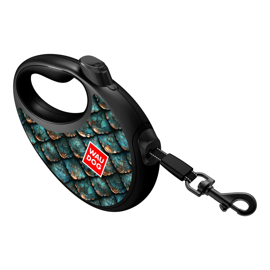 Повідець-рулетка WAUDOG R-leash L 500x12 мм Пластик Світловідбивна стрічка Луска