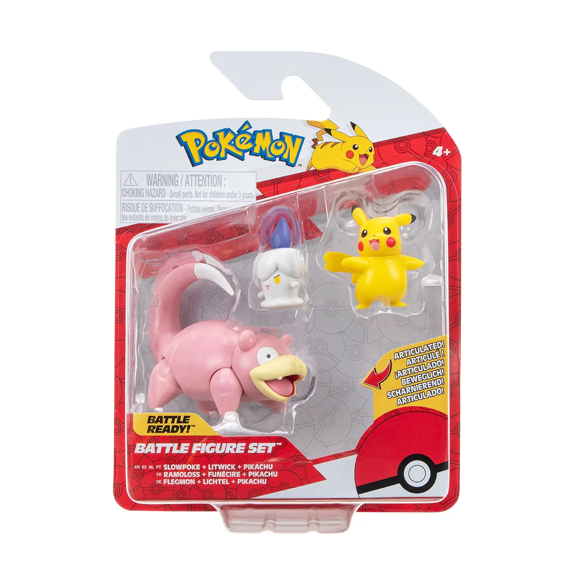 Набір ігрових фігурок Pokemon полімерні 7,6 см Пікачу Літвік Слоупок