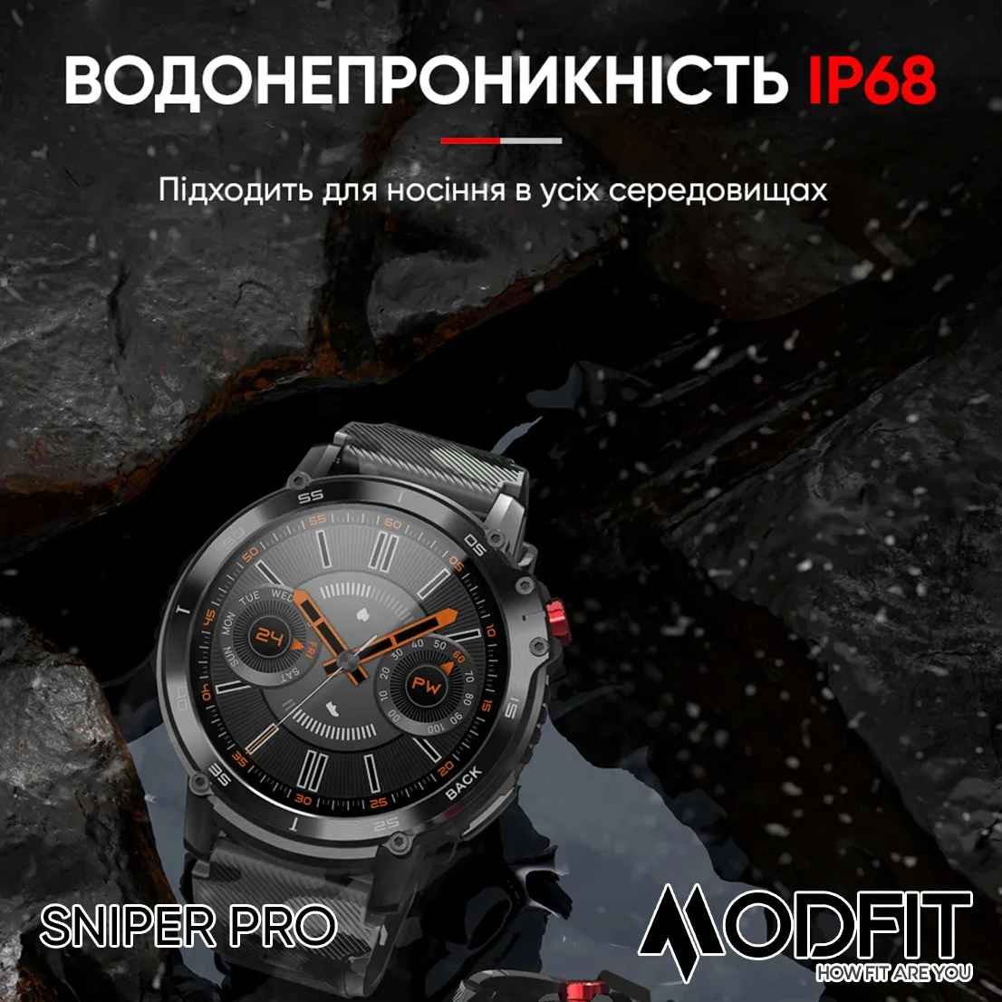Розумні годинники Modfit Сталь Силікон 41 мм Чорні Сріблясті