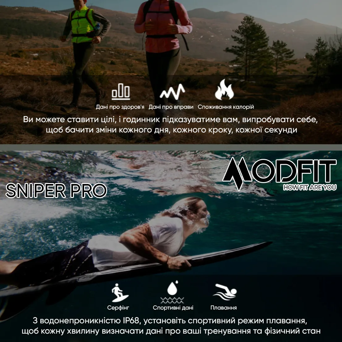 Розумні годинники Modfit Сталь Силікон 41 мм Чорні Сріблясті