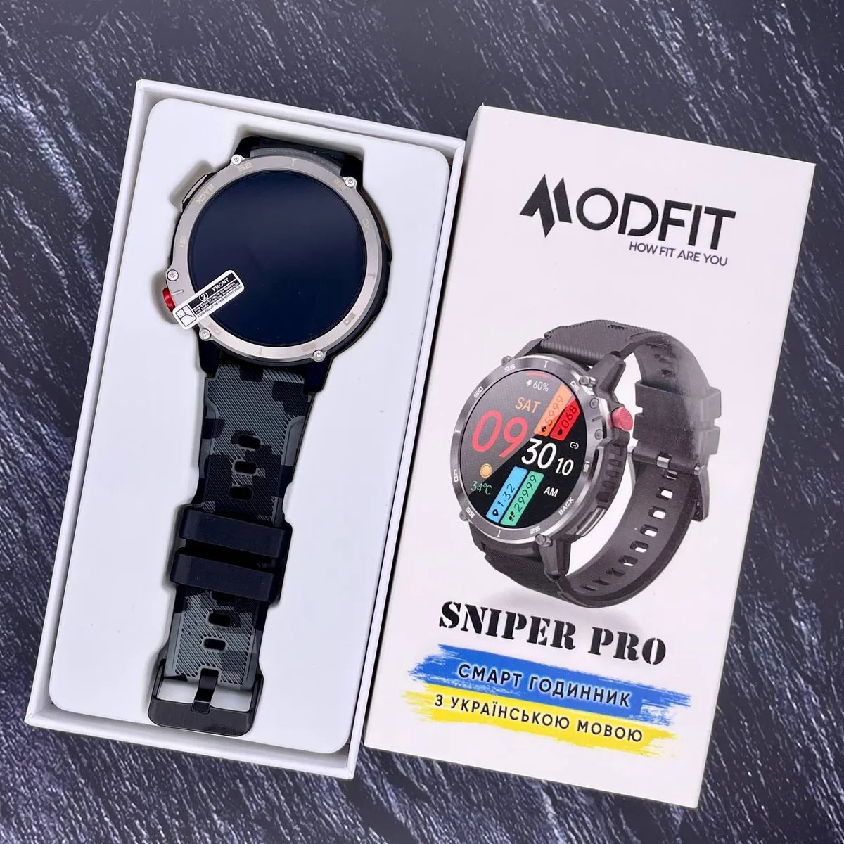 Розумні годинники Modfit Сталь Силікон 41 мм Чорні Сріблясті