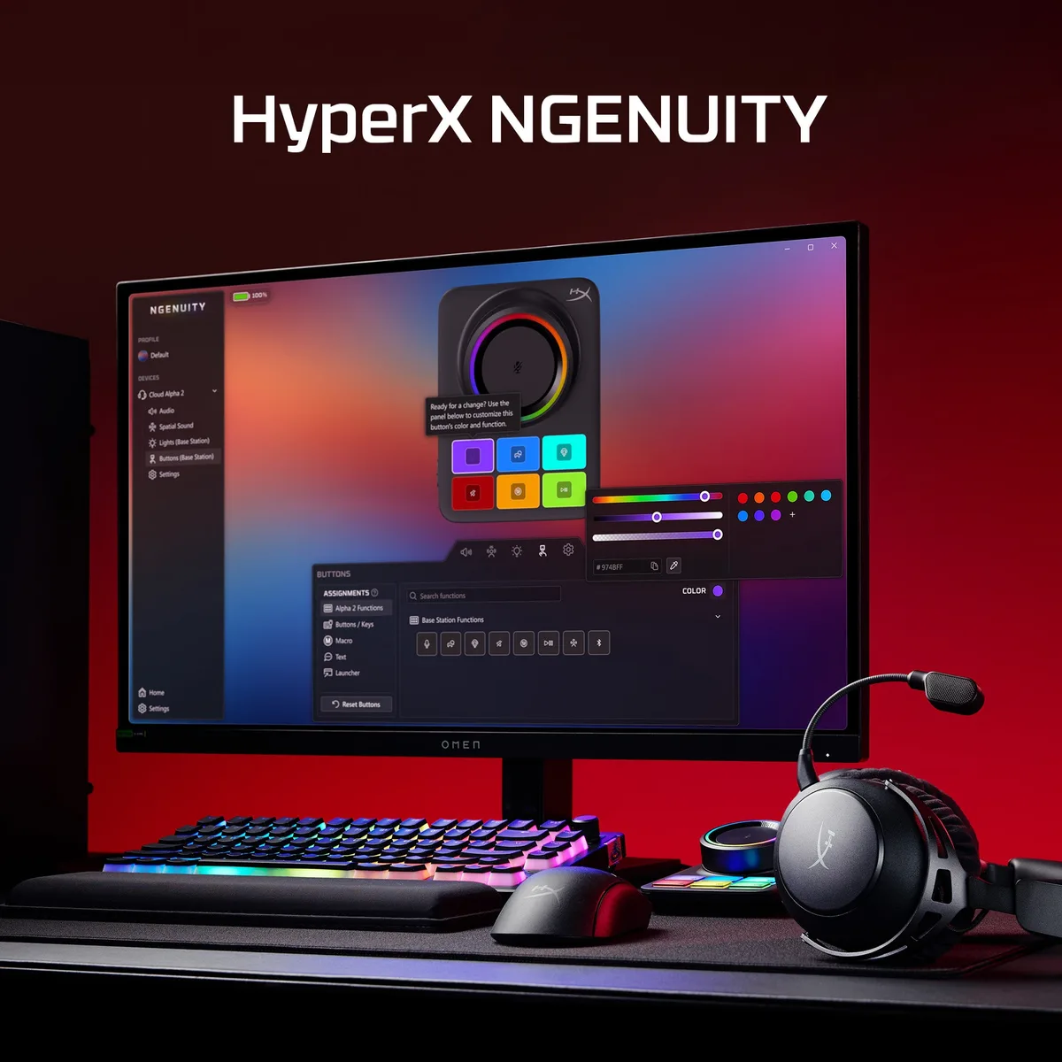 Гарнітура ігрова HyperX бездротова 53 мм чорна