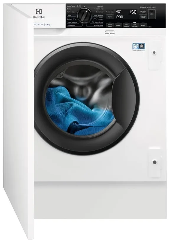 Пральна машина Electrolux вбудована фронтальна 8кг 1400 об/хв біла з дисплеєм та парою