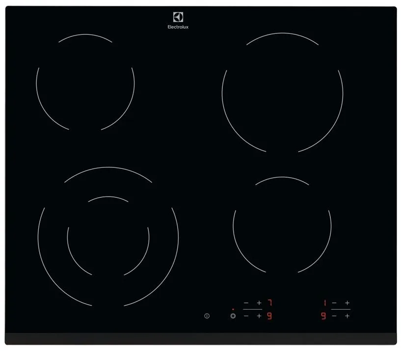 Варильна поверхня Electrolux електрична склокерамічна 60см чорна сенсорна для кухні плита з індикатором тепла