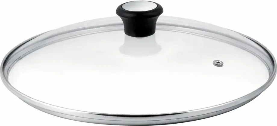 Сковорода з кришкою Tefal Day by Day, 24 см, алюмінієва, з бакелітовою ручкою та скляною кришкою, чорного кольору.