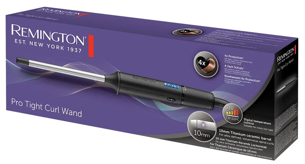 Щипці для завивки Remington конусні титанові 10 мм чорні
