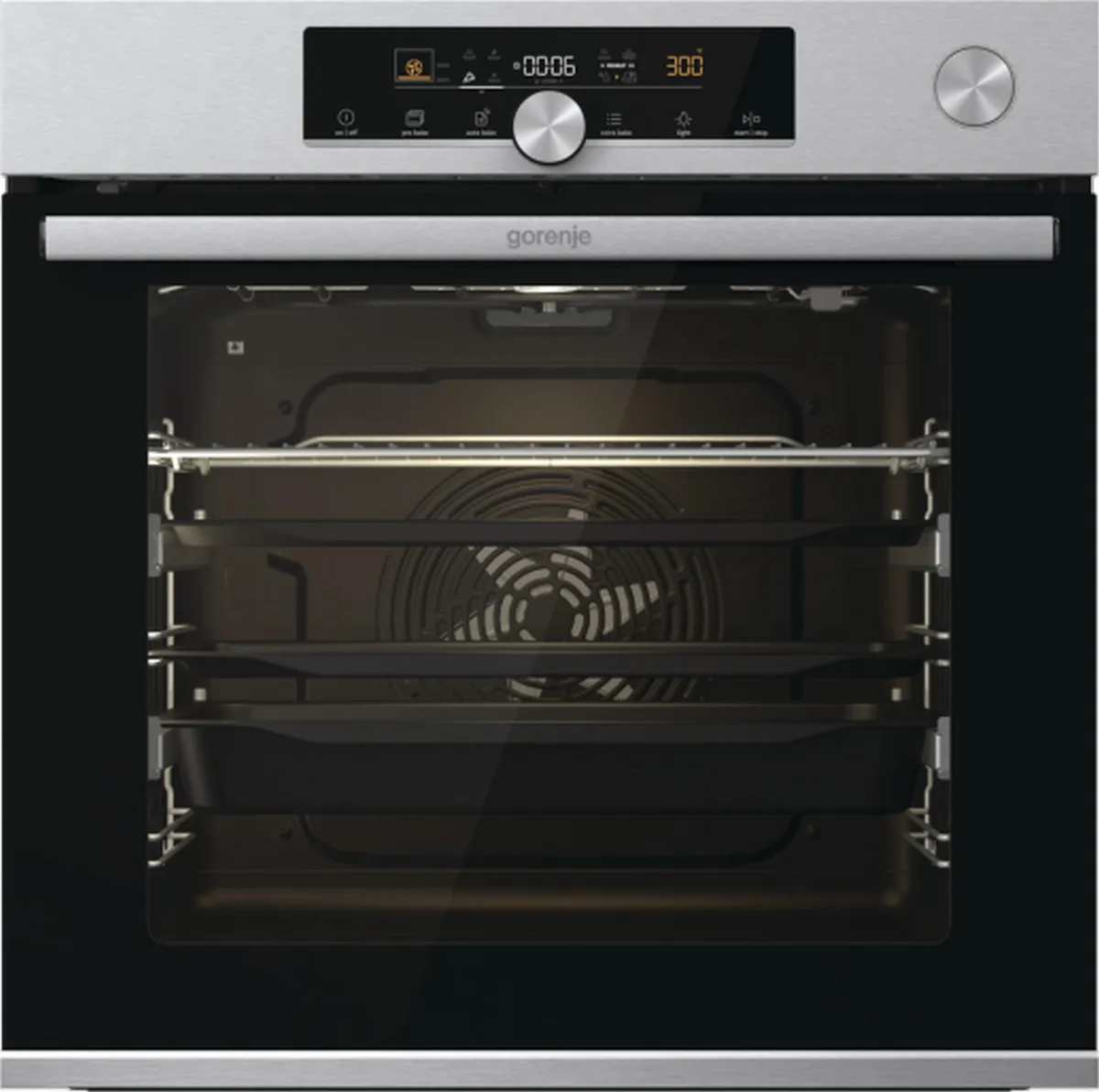 Духова шафа Gorenje електрична 77л A+ з парою дисплей для випікання і готування на різних рівнях нержавіюча сталь
