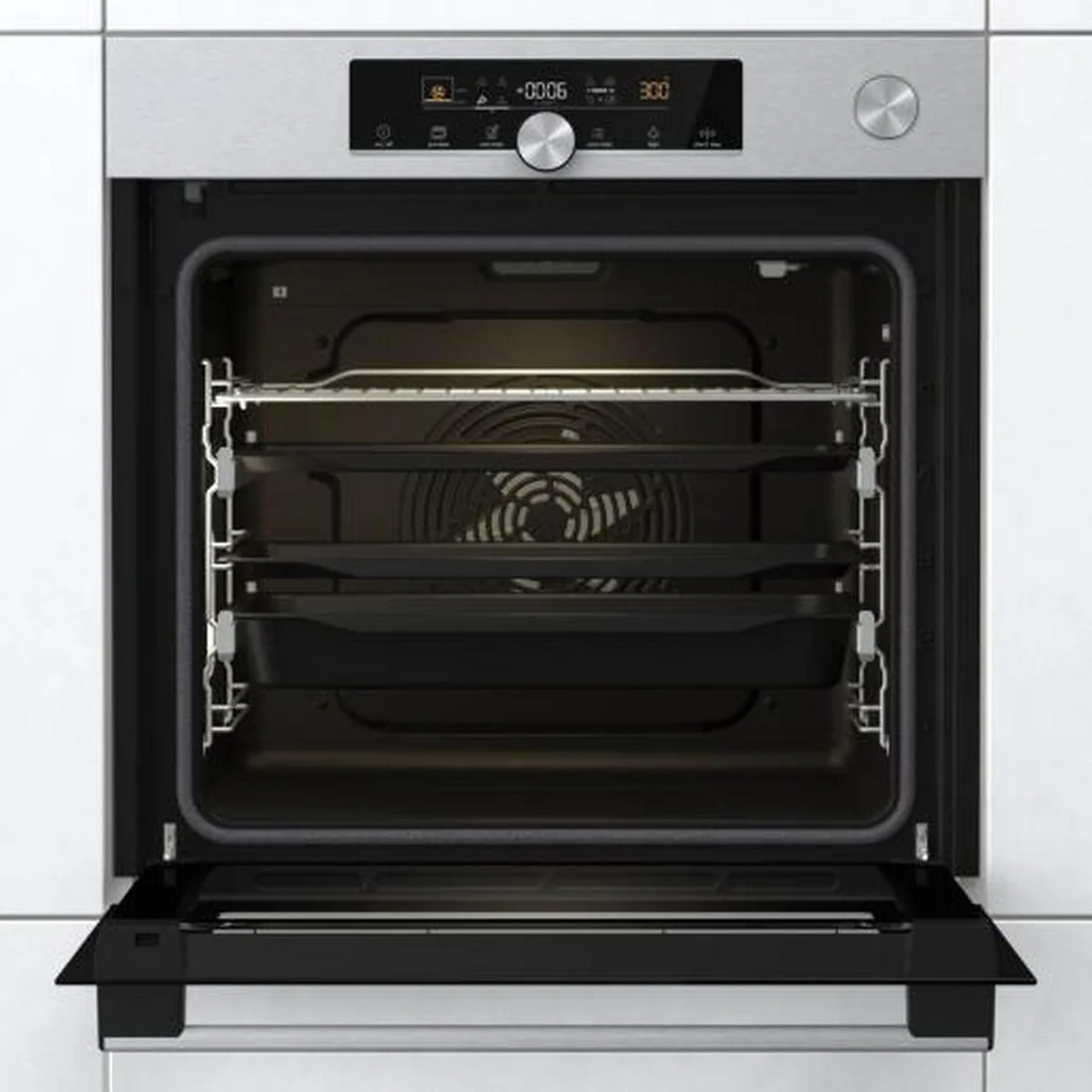 Духова шафа Gorenje електрична 77л A+ з парою дисплей для випікання і готування на різних рівнях нержавіюча сталь