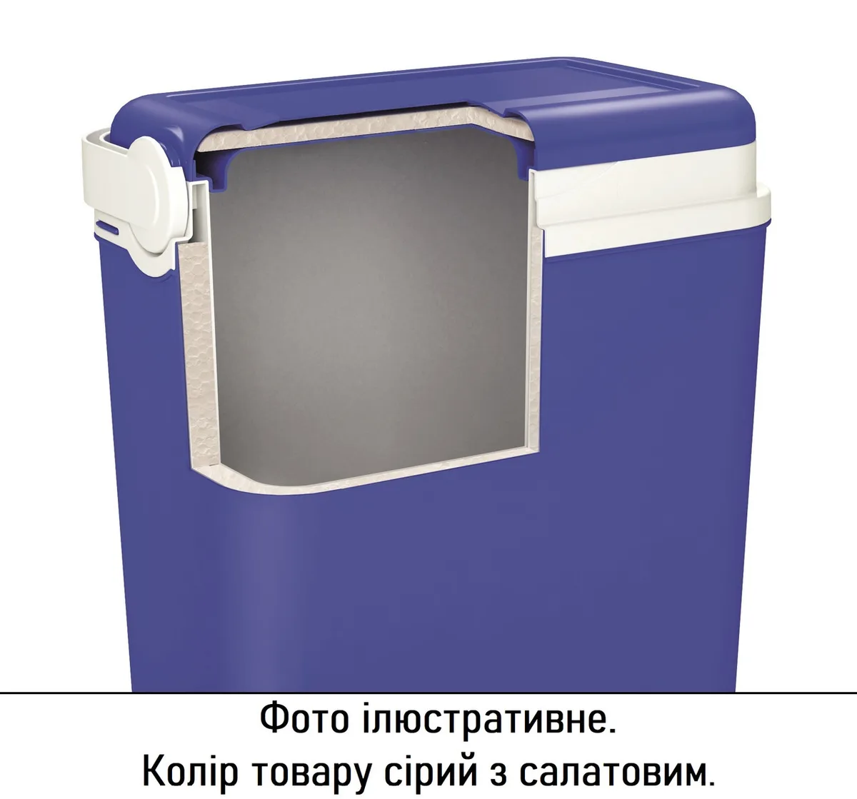 Изотермічний контейнер пластик 24 л сірий з салатовим