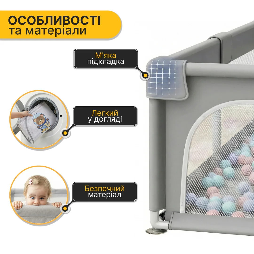 Детский манеж LEOBRO полиэстер 180х200 см Галактический Мишка