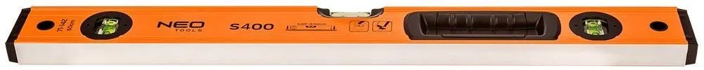 Рівень алюмінієвий Neo Tools S 400, 60 см, 3 бульбашки, 1 ручка.