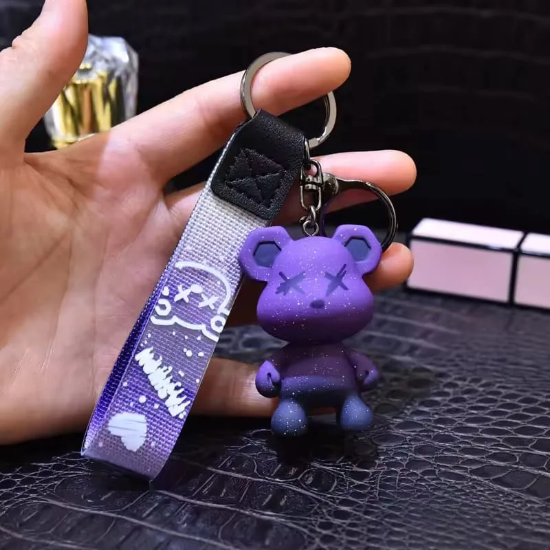 Брелок KAWS BFF Ведмедик 4,5х3,2х1,5 см ПВХ червоний