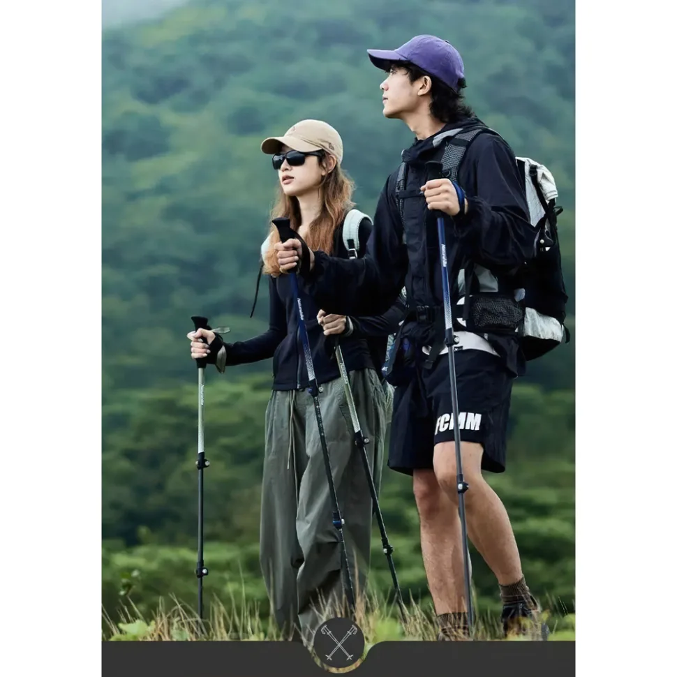Трекінгова палиця Naturehike карбонова 100 см жовта
