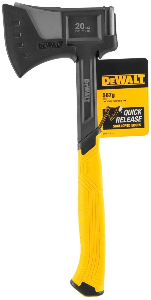 Универсальный топор DeWALT с металлической прорезиненной рукояткой, 36 см, 990 г