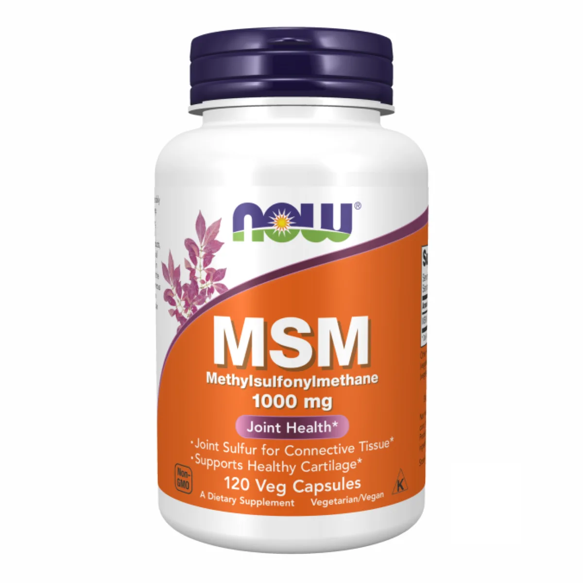 Now Foods MSM 1000mg 120 капсул органічна сера для суглобів та шкіри