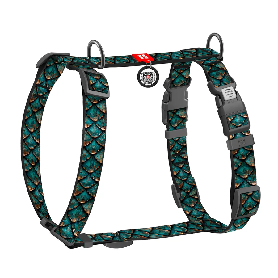 Шлея WAUDOG Nylon H-подібна 15 мм 30-45 см Нейлон Луска S