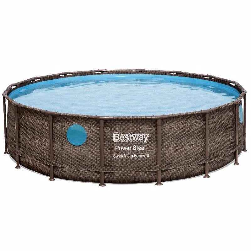 Каркасний басейн Bestway ПВХ 488х122 см круглий блакитний 19480 л