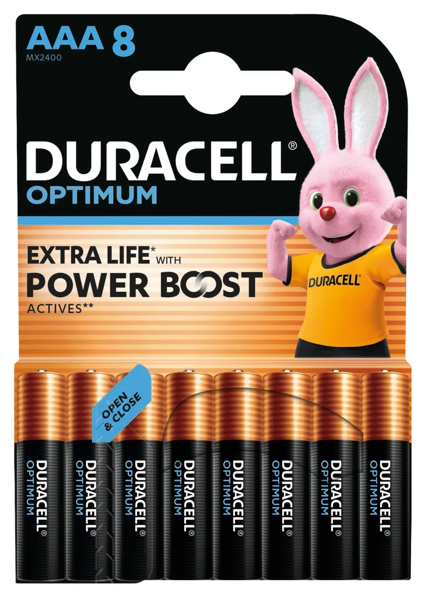 Лужні батарейки Duracell Optimum AAA 1,5 В 8 шт