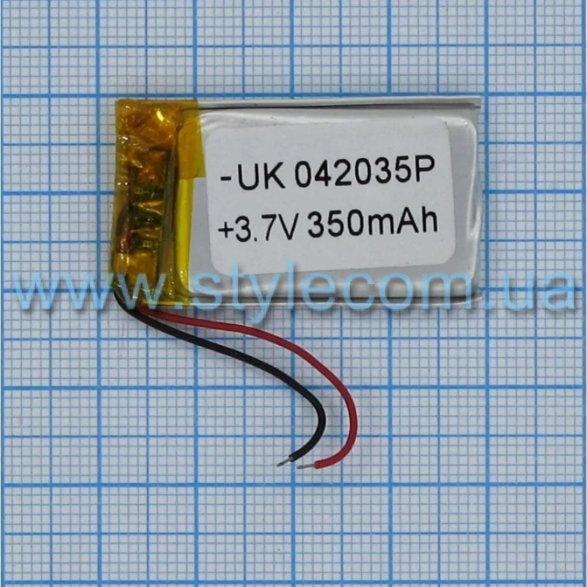 Акумулятор China 350mAh 3,7V 4х20х35 мм High Copy на русский переводится как: "Аккумулятор Китай 350mAh 3,7V 4х20х35 мм Высокое качество копия".