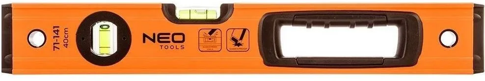 Рівень алюмінієвий Neo Tools S 400, 40 см, 3 бульбашки, 1 ручка.