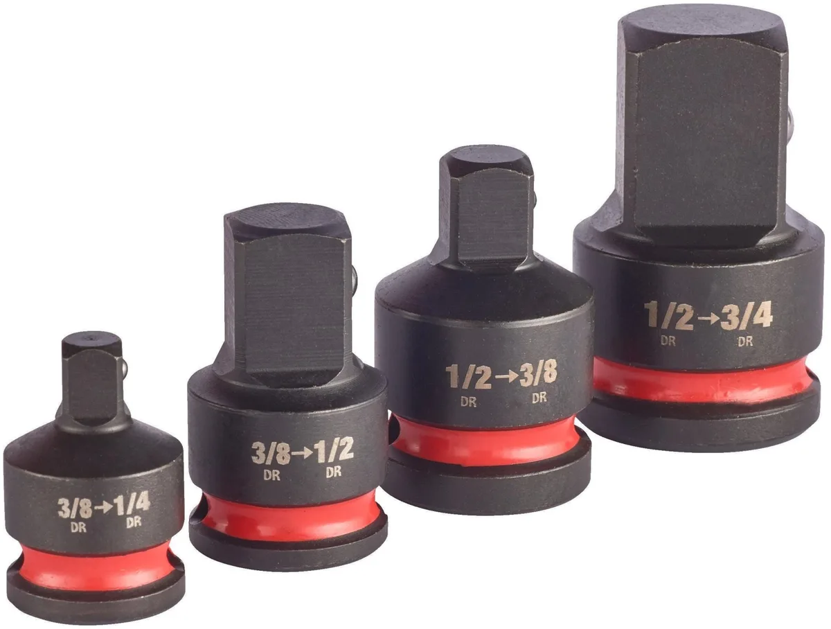 Адаптери Milwaukee для торцевих головок, 4 шт, 1/2"-3/4", 1/2"-3/8", 3/8"-1/2", 3/8"-1/4"