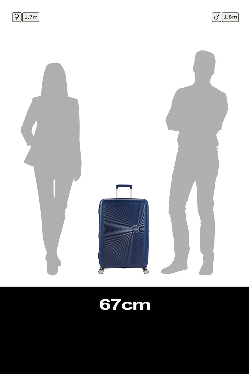 Валіза American Tourister, Soundbox, поліпропілен, середня, 67см, 71.5/81л, TSA, 4 колеса, EXP, темно-синій