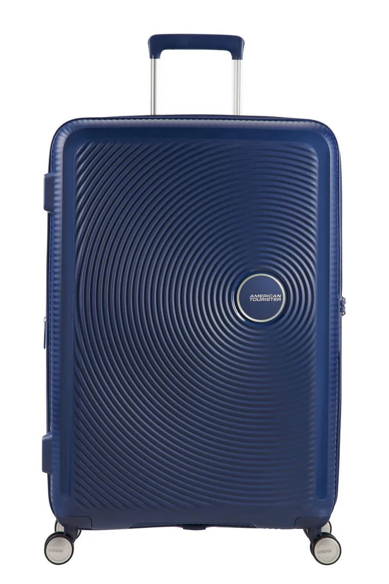 Валіза American Tourister, Soundbox, поліпропілен, середня, 67см, 71.5/81л, TSA, 4 колеса, EXP, темно-синій
